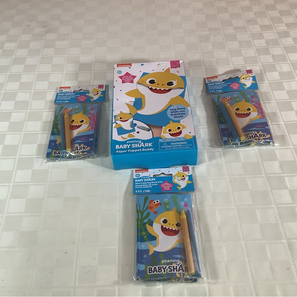 New Baby Shark Paper Puppet Buddy & party favors Set